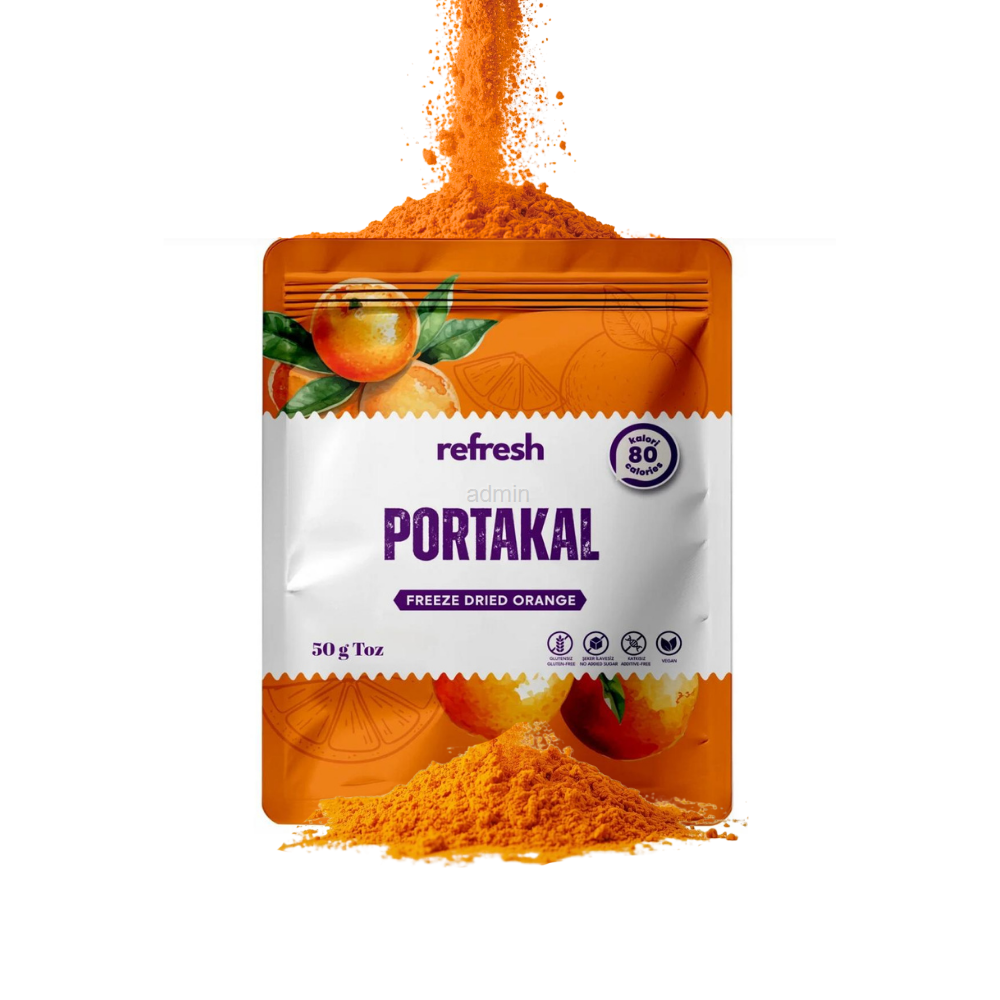 Refresh Dry Freeze Portakal Tozu 50g - Dondurularak Kurutulmuş Meyve Tozu
